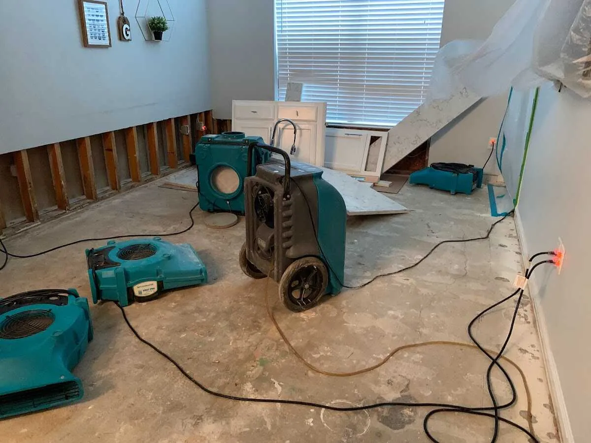 Dehumidifier in flood-cut room for Water Extraction & Removal in Belvidere